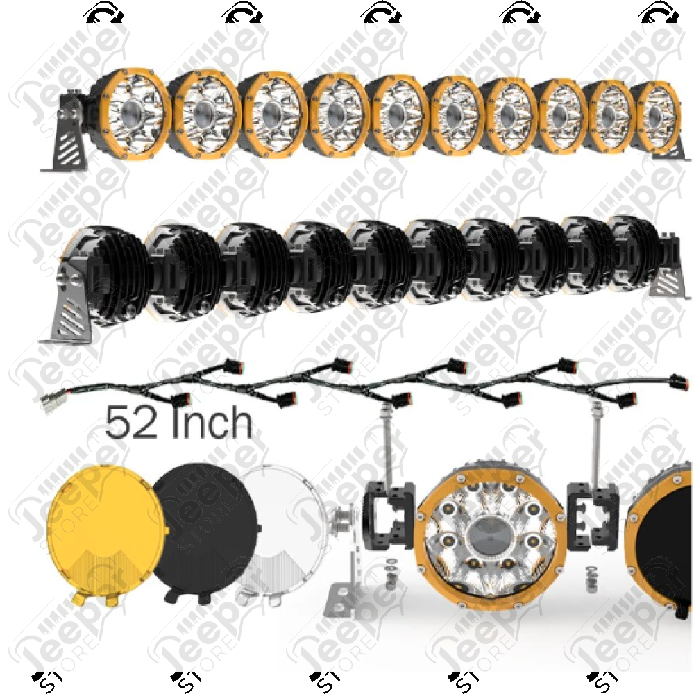Barre de 10 phares LED universel (de 9V à 32V) Longueur 132cm soit 52"