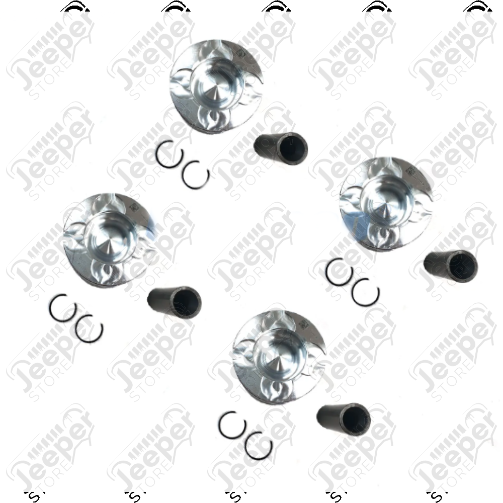 Kit de 4 pistons avec segmentations, 4 bielles, coussinets de bielles et coussinets de villebrequin (Cote : STANDARD) pour 2.8L CRD 177ch. Jeep Wrangler JK - 1328.24 / 68029435AA + 68020529AA