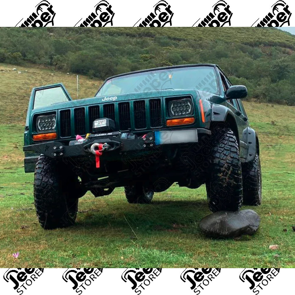 Pare chocs avant acier avec porte treuil (modèle EXT) Rock Army Jeep Cherokee XJ