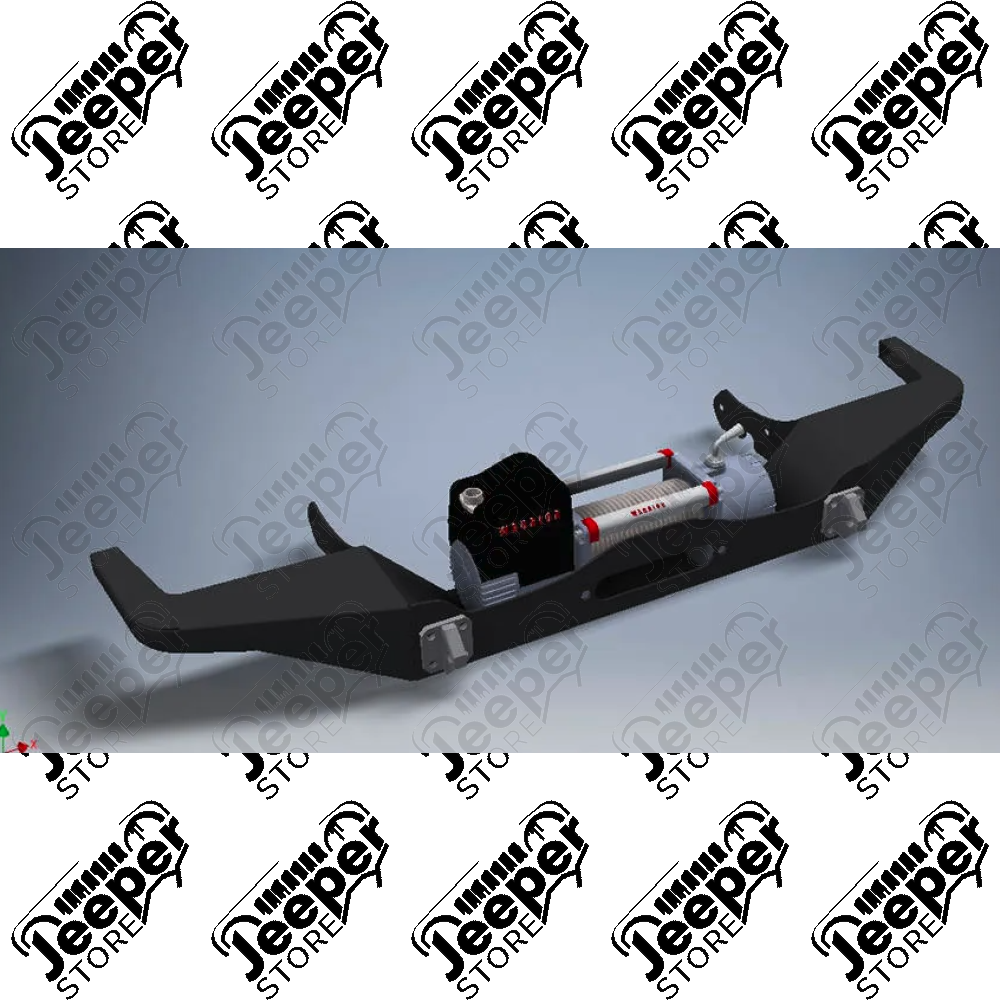 Pare chocs avant acier avec porte treuil (modèle EXT) Rock Army Jeep Cherokee XJ