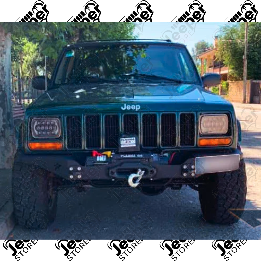 Pare chocs avant acier avec porte treuil (modèle EXT) Rock Army Jeep Cherokee XJ