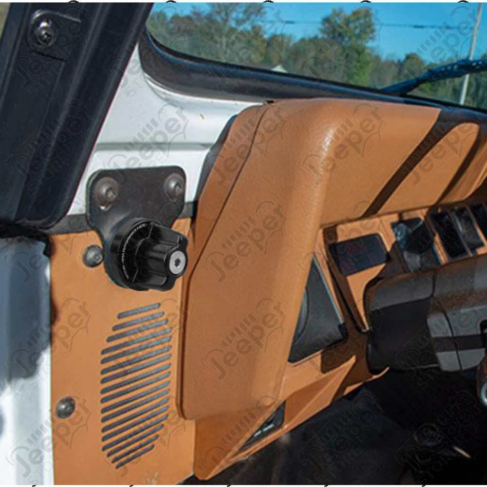 Kit de 2 boulons aluminium (vis) de baie de pare brise, Jeep CJ5, CJ6, C7, CJ8, Wrangler YJ