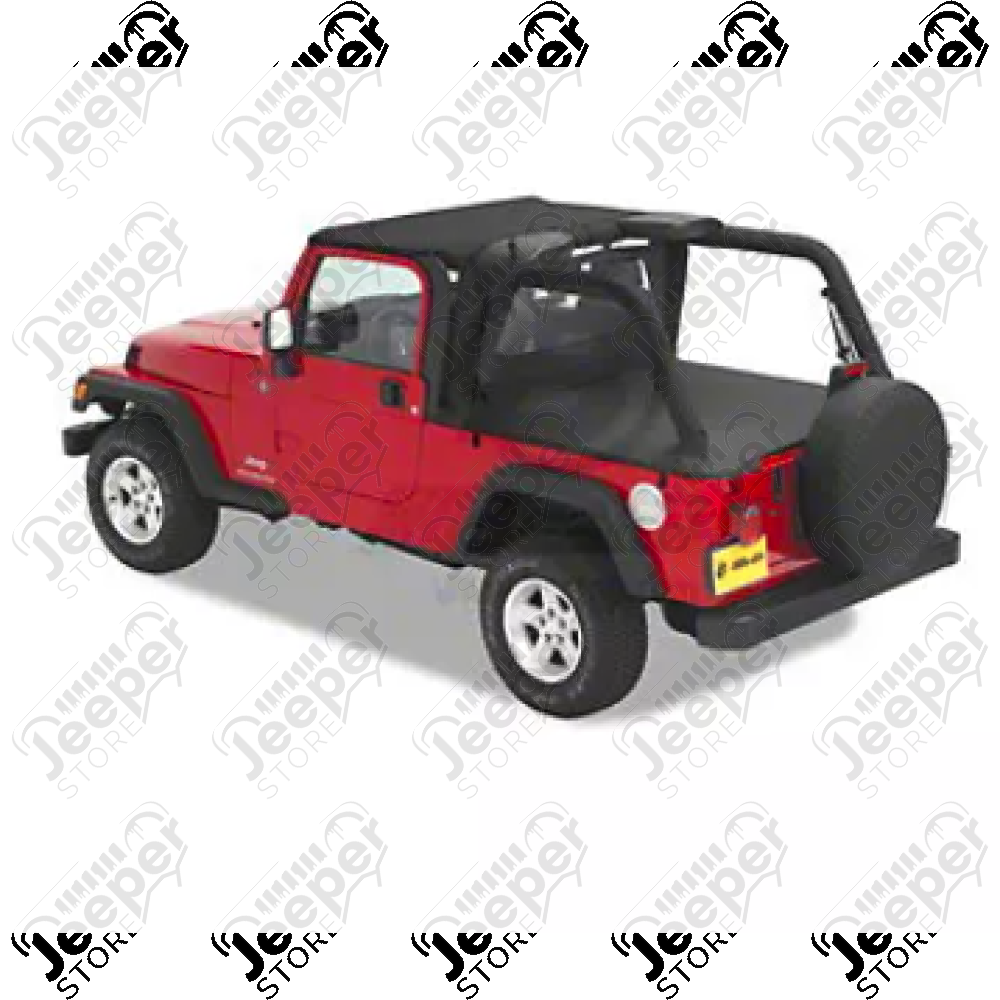 Couverture de plateau de chargement "Duster "sans support (en remplacement de hard-top), couleur : Black Diamond pour Jeep Wrangler TJ Unlimited