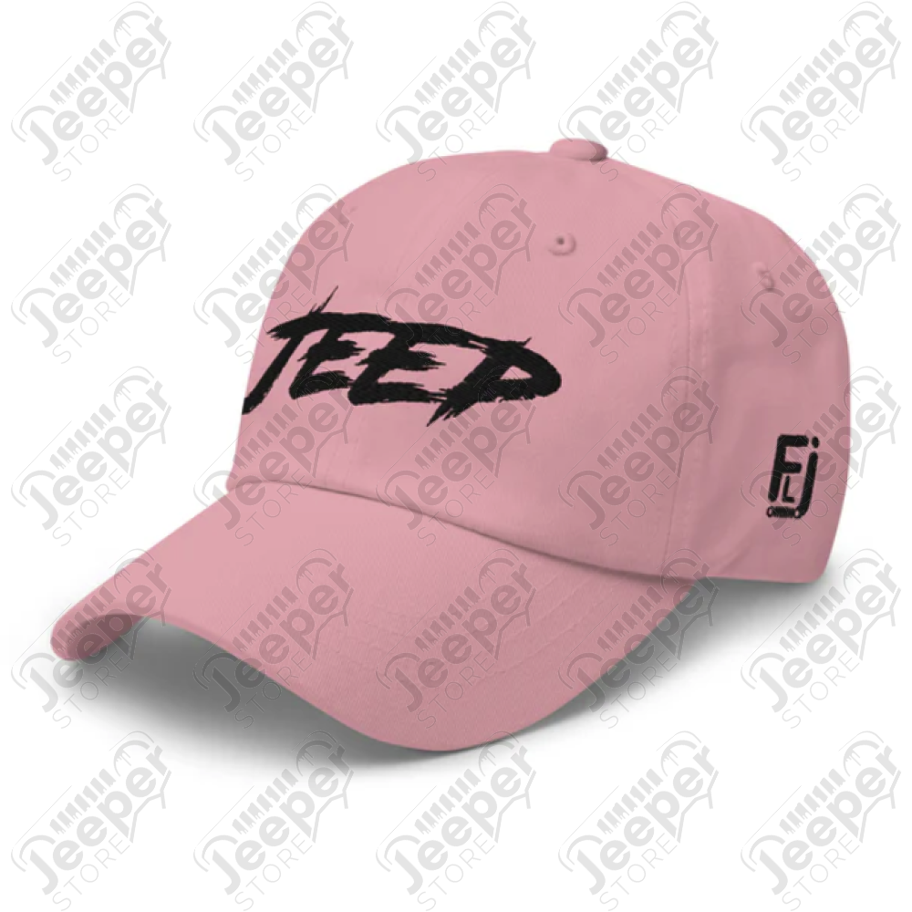 Casquette Jeep, couleur rose écrit Jeep en noir