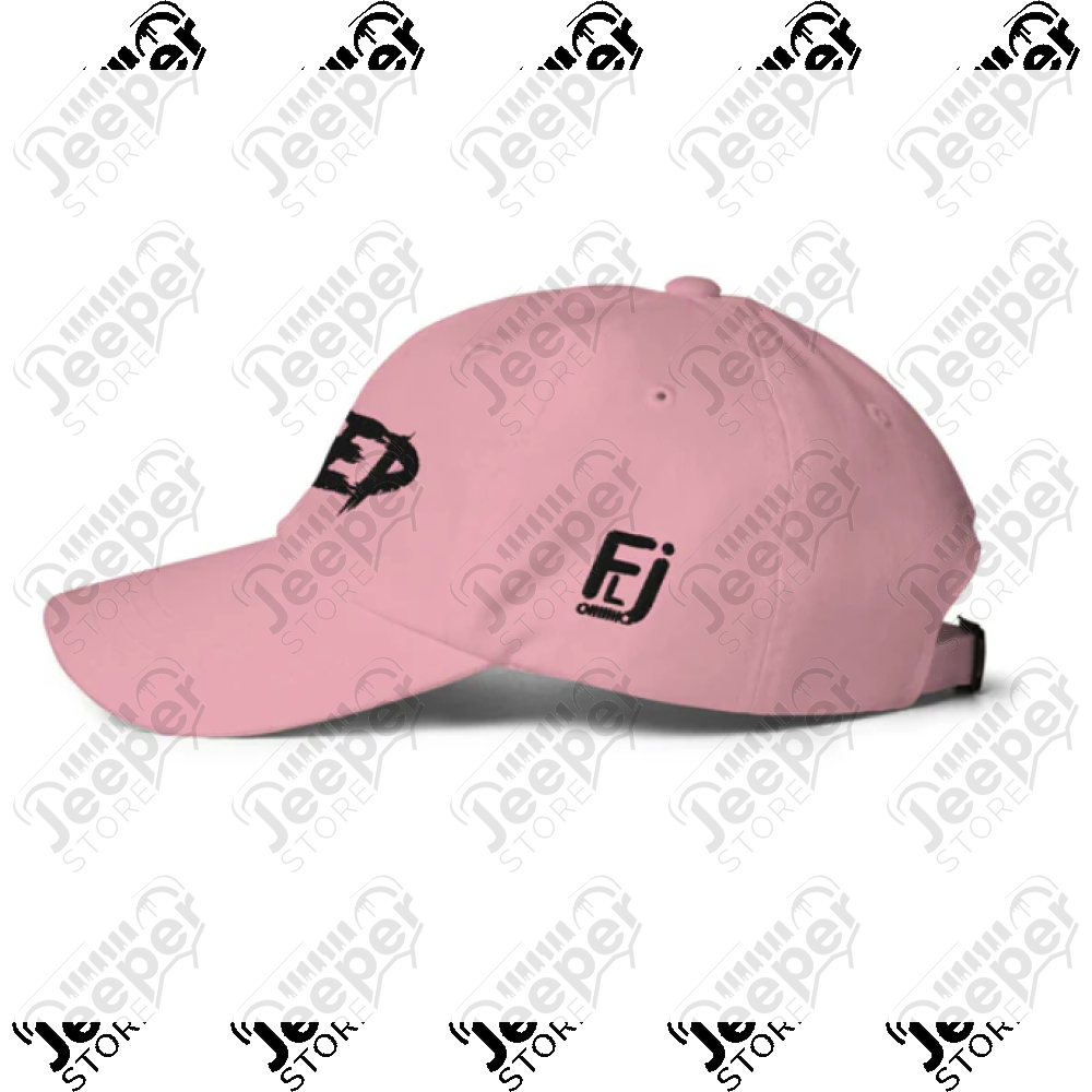 Casquette Jeep, couleur rose écrit Jeep en noir