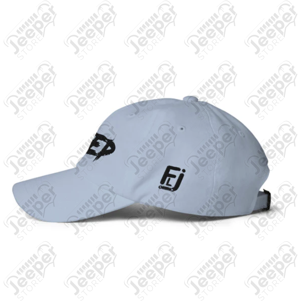 Casquette Jeep réglable, couleur bleu écrit Jeep en noir