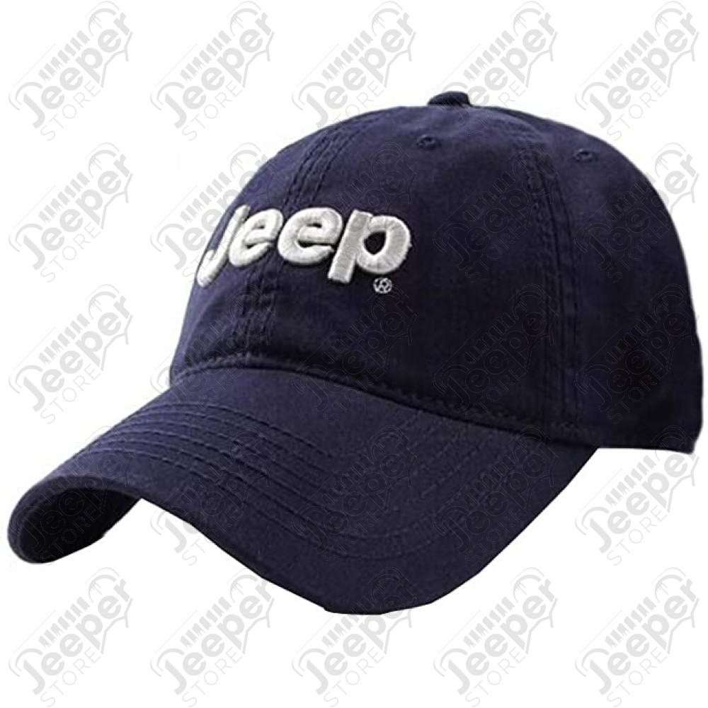 Casquette JEEP, bleu nuit écrit beige 
