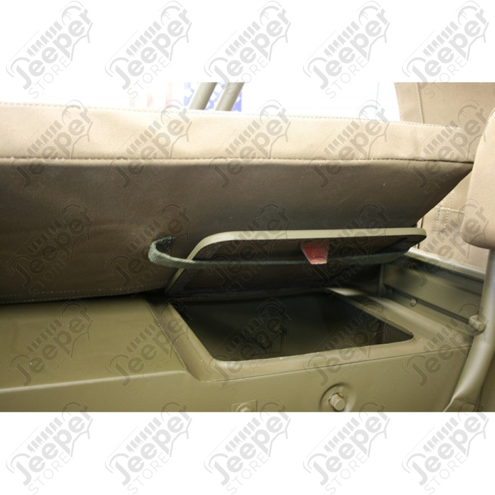 Coussins latéraux arrière kaki pour Jeep Willys, MB, GPW, M201 - A11733 / WOA11733