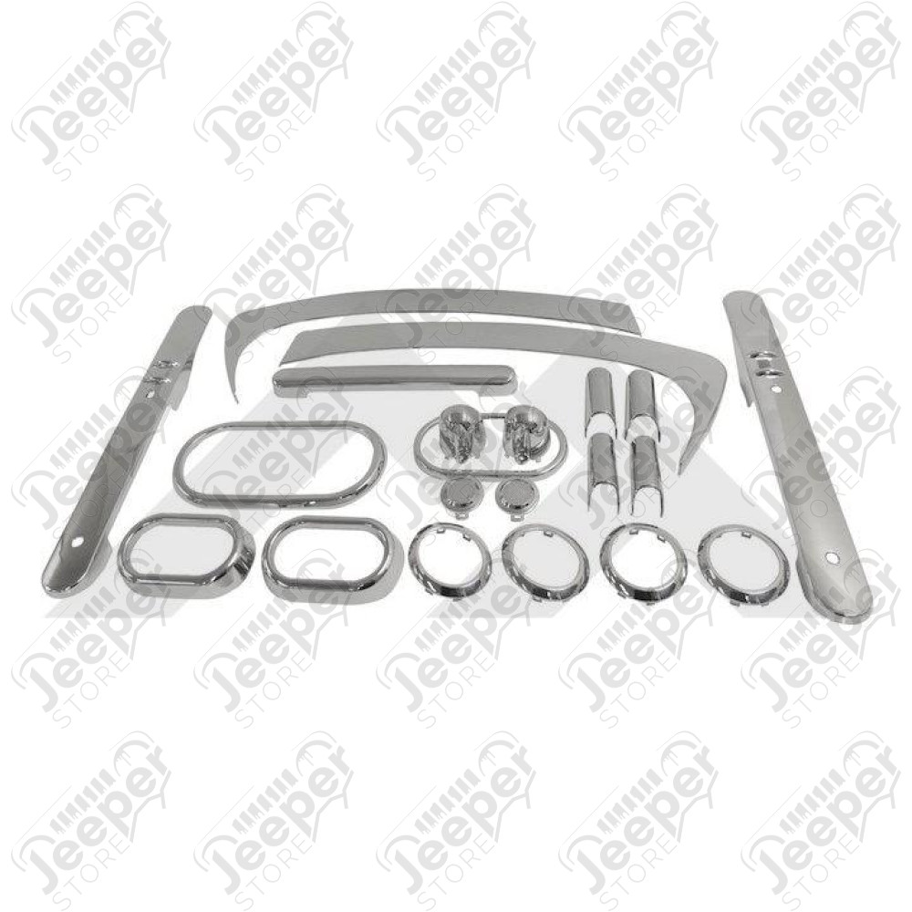 Complete Interior Trim Kit (2-Door; Chrome)