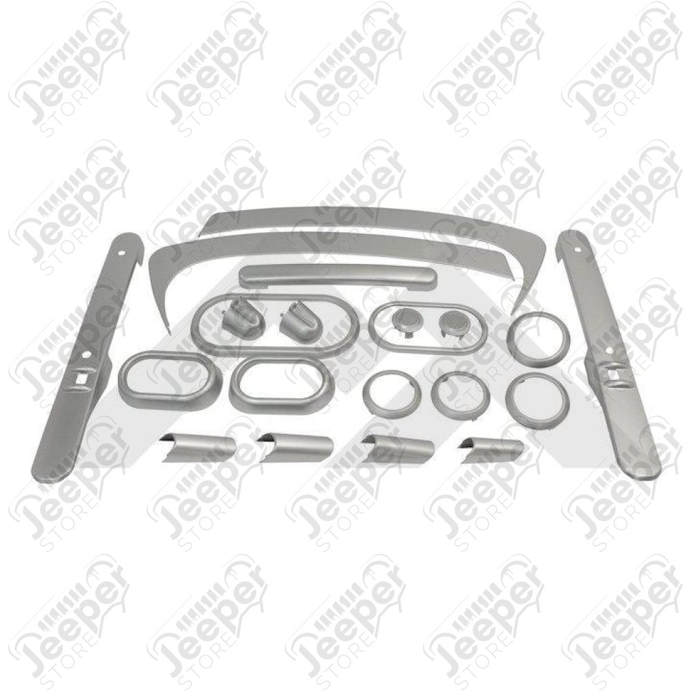 Complete Interior Trim Kit (2-Door; Brushed Silver)