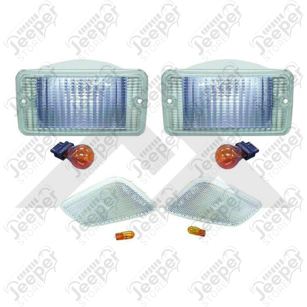 Kit de 4 feux clignotants blanc avant (version US) pour Jeep Wrangler TJ