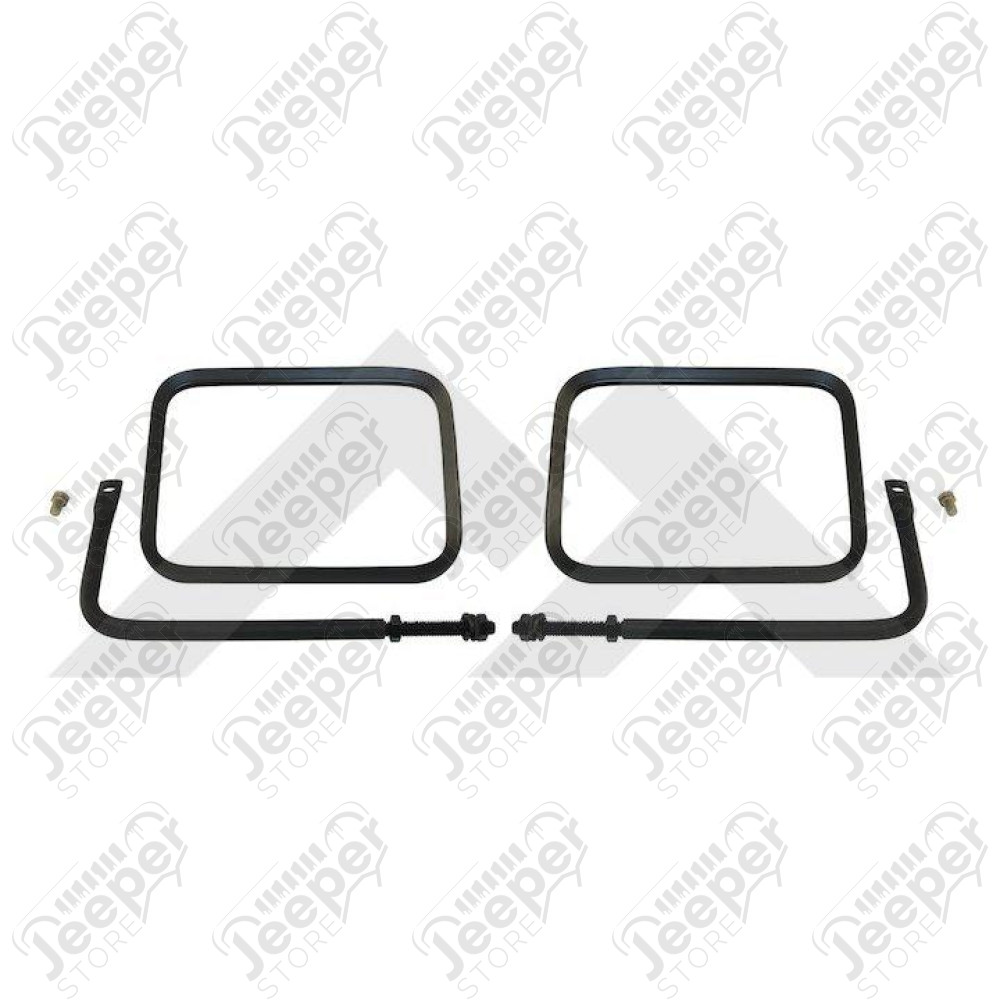 Kit de 2 rétroviseurs (forme carré) sur charnières de portes pour Jeep CJ5, CJ7, CJ8, Wrangler YJ, TJ, JK, JL, Gladiator JT