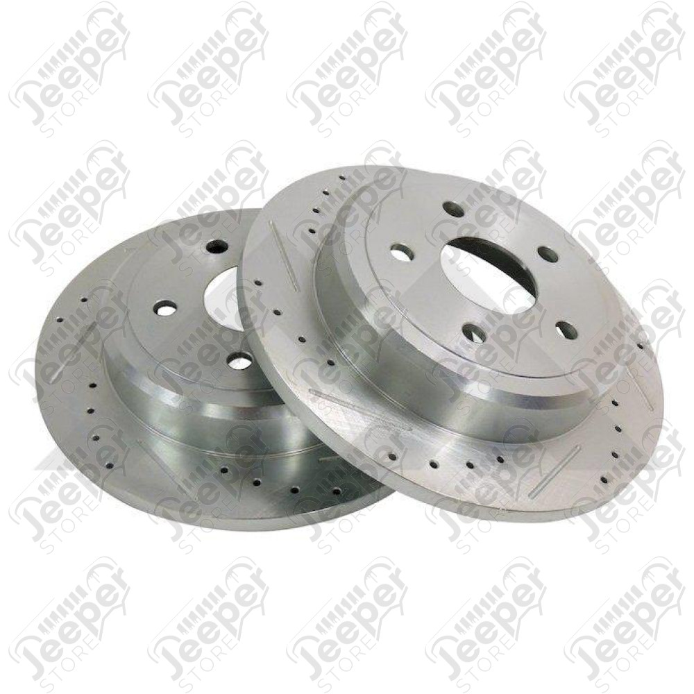 Kit 2 disques de frein "Performance" arrière renforcés percés et raynurés pour Jeep Grand Cherokee WH, WK sauf SRT8