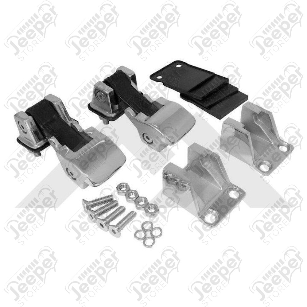 Hood Catch Kit (Stainless-TJ Style)