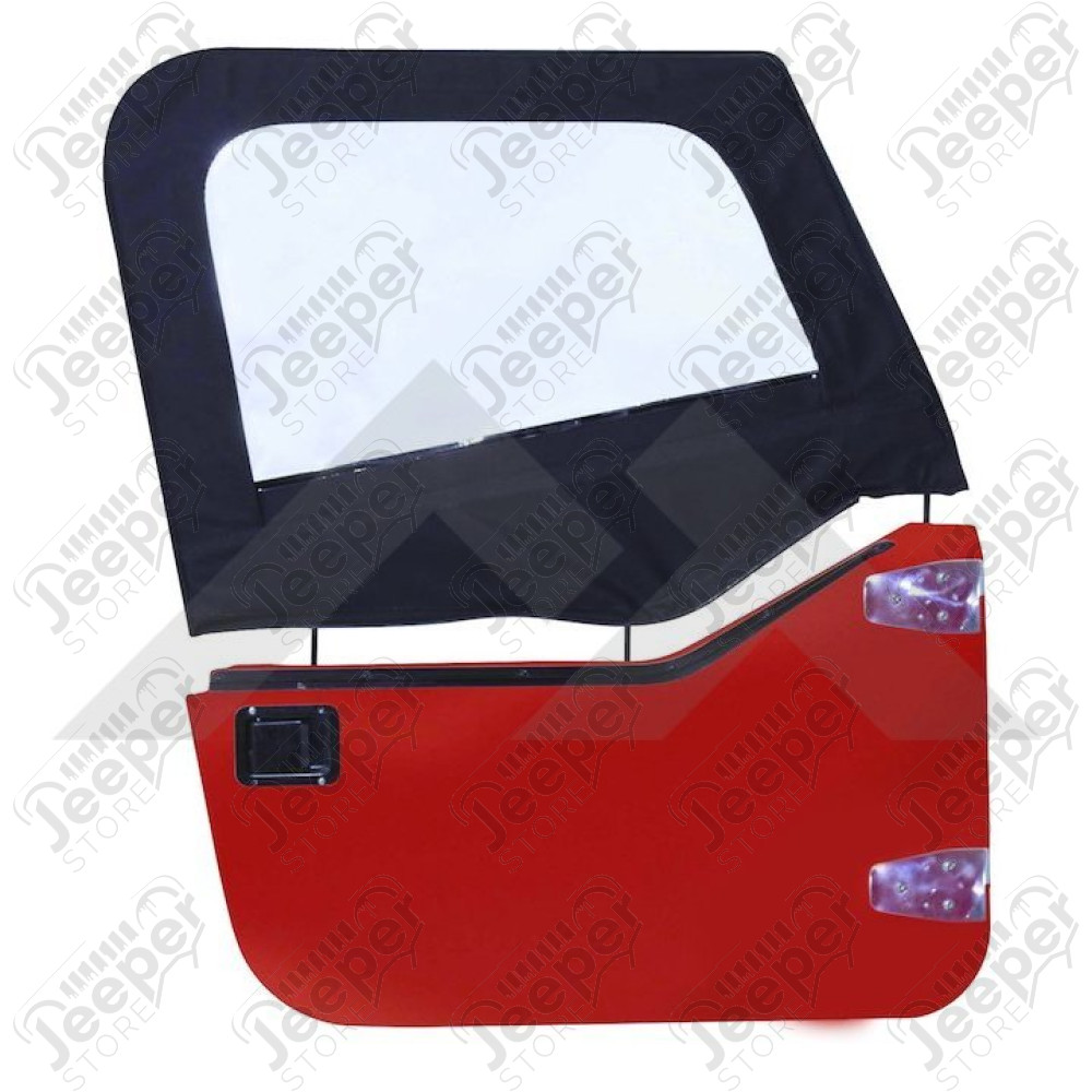 Kit haut de fenêtres en toile amovible pour demi-porte couleur noire pour Jeep Wrangler TJ