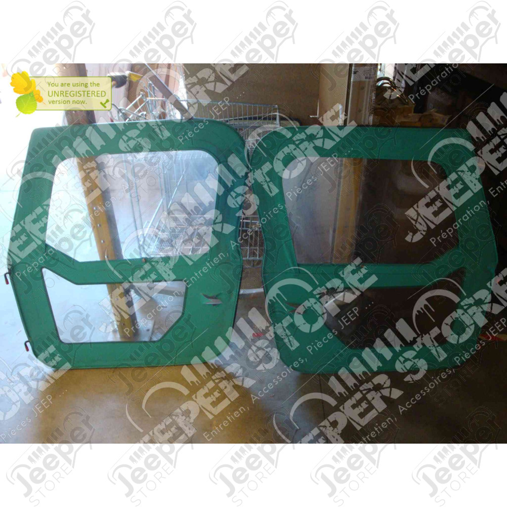 New Old Stock: Kit de 2 portes en toile (couleur: verte) Jeep Wrangler TJ