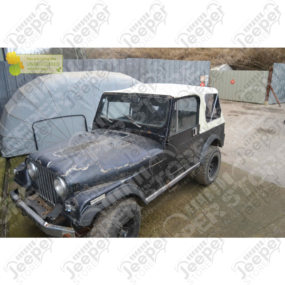 New Old Stock: Bache Kayline " Mi - FastBack" (couleur: Blanche) pour Jeep CJ7 et Wrangler YJ