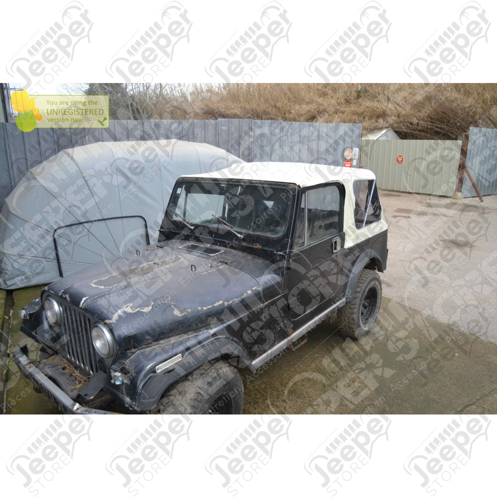 New Old Stock: Bache Kayline " Mi - FastBack" (couleur: Blanche) pour Jeep CJ7 et Wrangler YJ