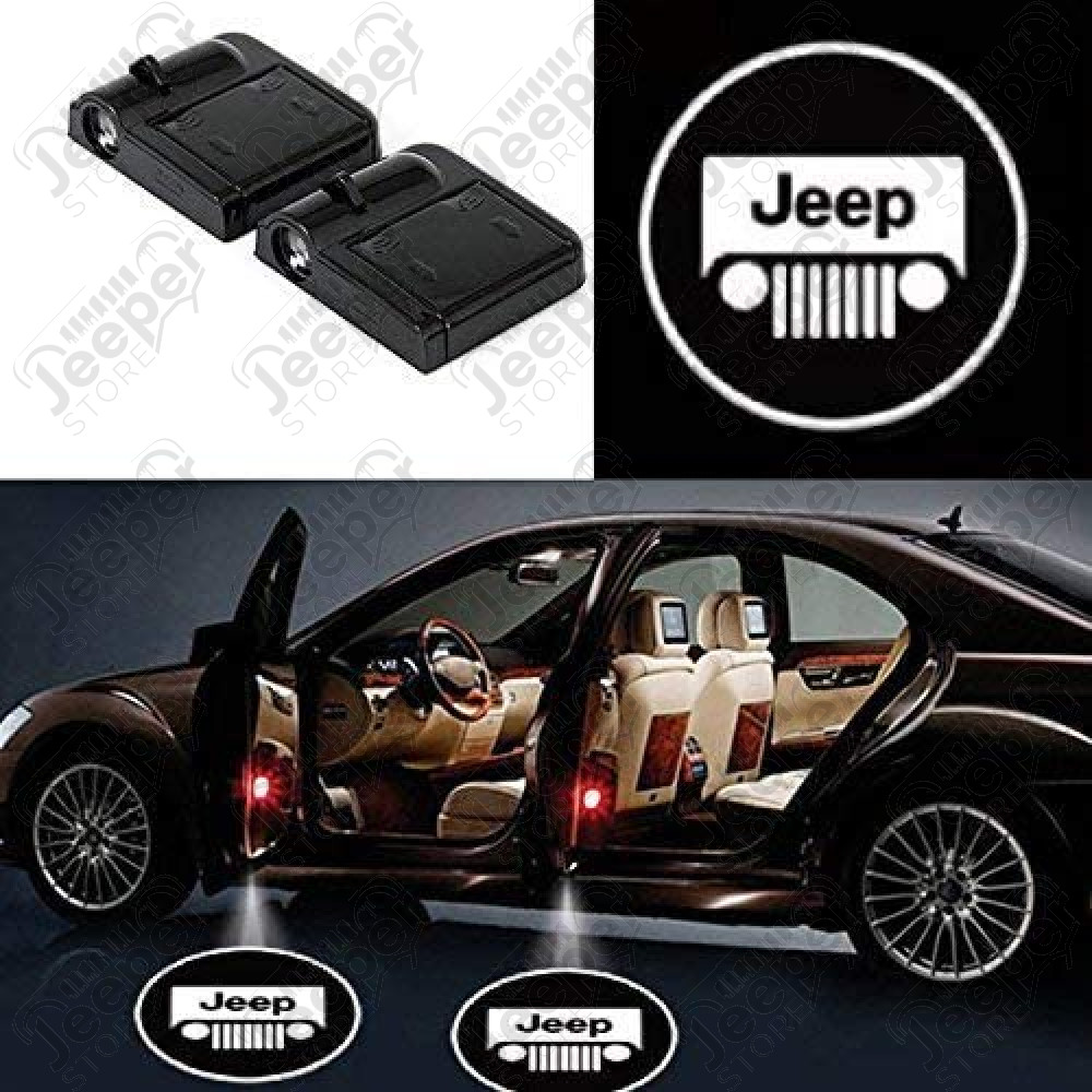 Eclairage Jeep avec LED Soyez à la mode et à la dernière technologie, fixer la LED sous votre porte, (la scie cloche et vendu avec), branchez les 2 fils sur le contacteur de porte et dès que vous ouvrez la porte le logo Jeep apparait au sol !!! La classe