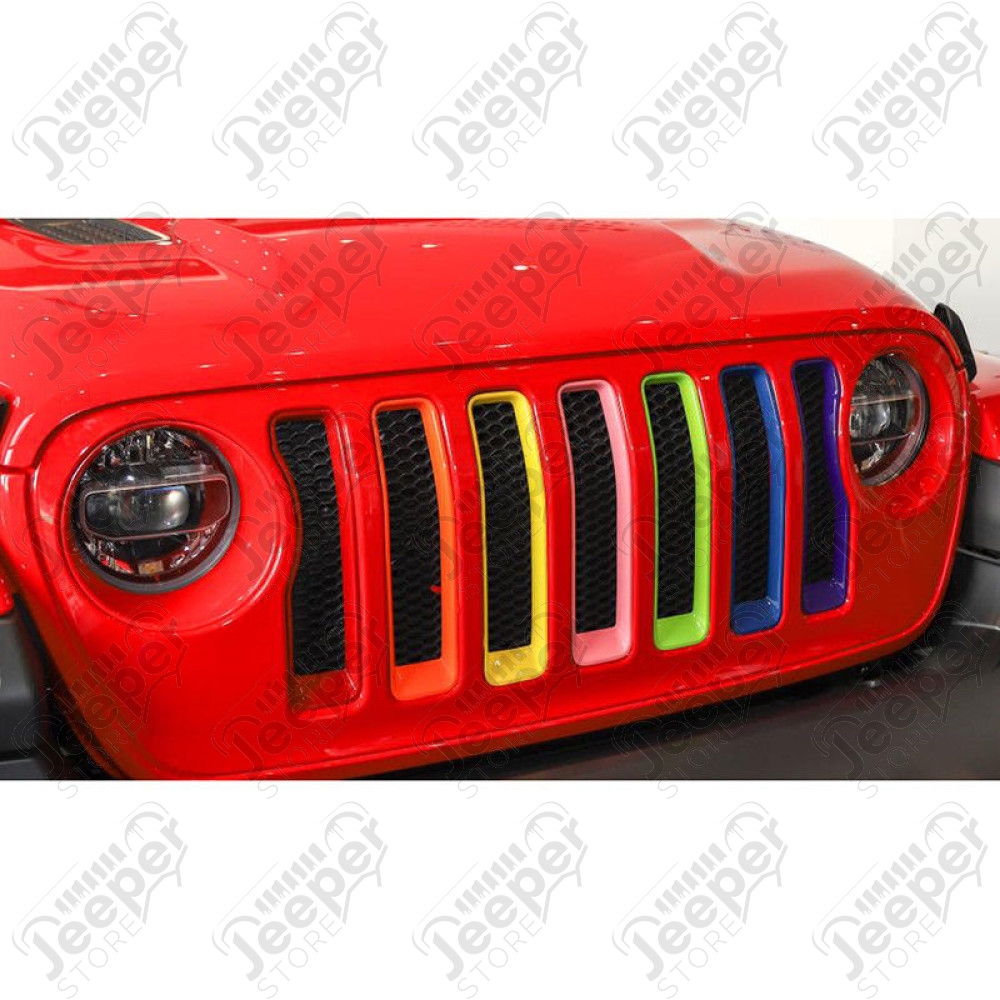Kit d'inserts multicolore (enjoliveurs) de calandre pour Jeep Wrangler JL