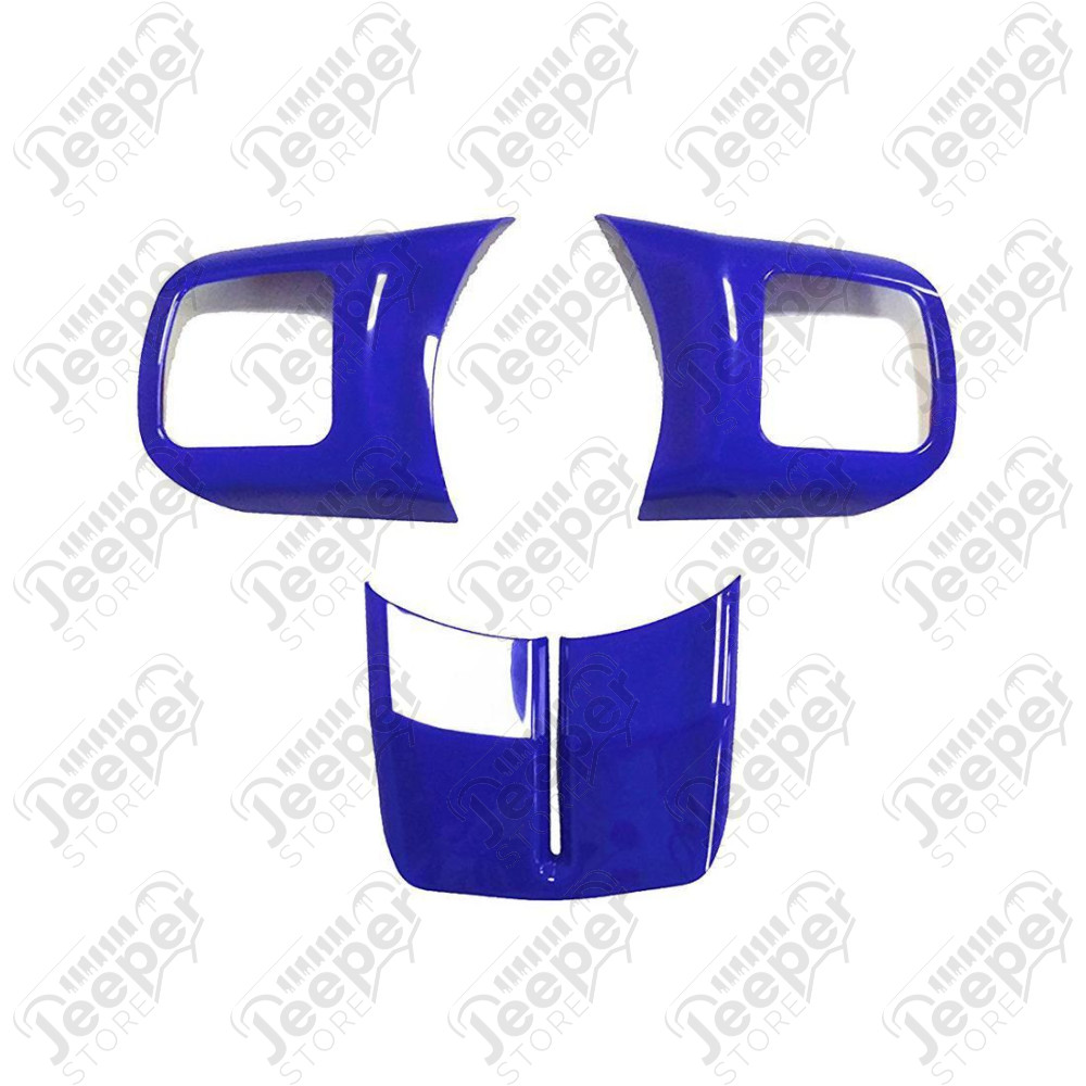 Kit d'enjoliveurs de tableau de bord et portes (18 pièces) (couleur: bleu) pour Jeep Wrangler JK
