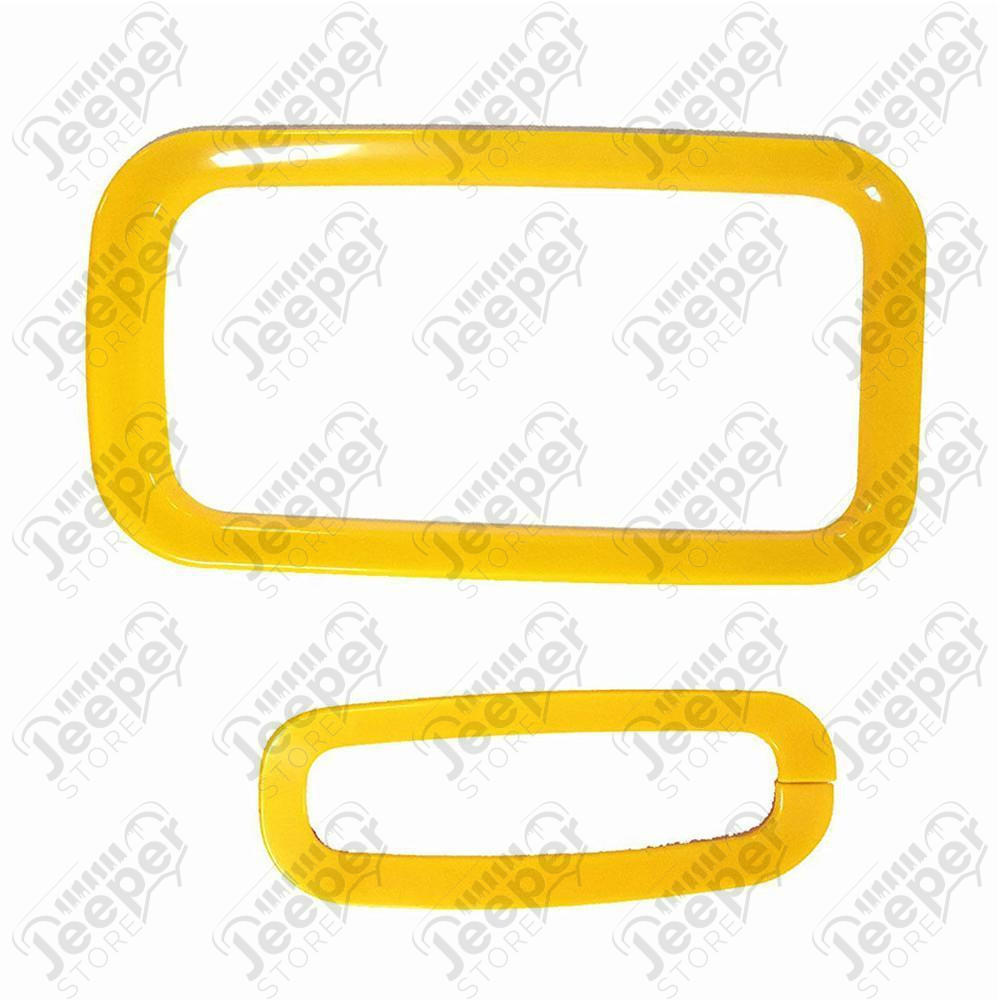 Kit d'enjoliveurs de tableau de bord et portes (18 pièces) (couleur: jaune) pour Jeep Wrangler JK