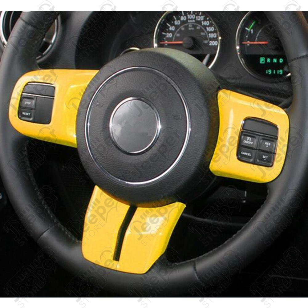Kit d'enjoliveurs de tableau de bord et portes (18 pièces) (couleur: jaune) pour Jeep Wrangler JK
