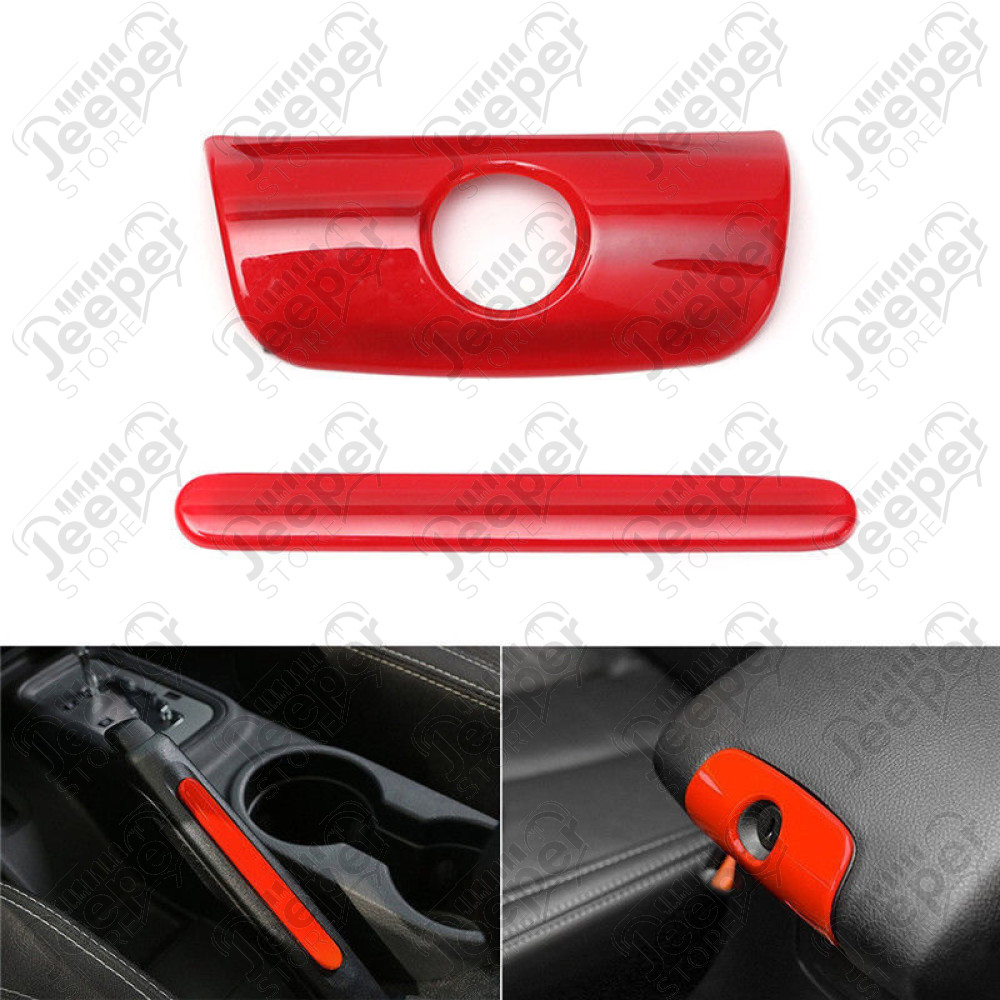 Kit d'enjoliveurs de tableau de bord et portes (18 pièces) (couleur: rouge) pour Jeep Wrangler JK