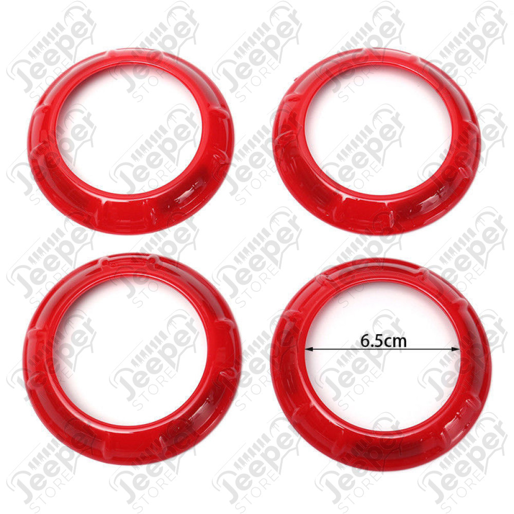 Kit d'enjoliveurs de tableau de bord et portes (18 pièces) (couleur: rouge) pour Jeep Wrangler JK