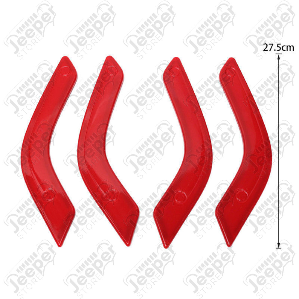 Kit d'enjoliveurs de tableau de bord et portes (18 pièces) (couleur: rouge) pour Jeep Wrangler JK