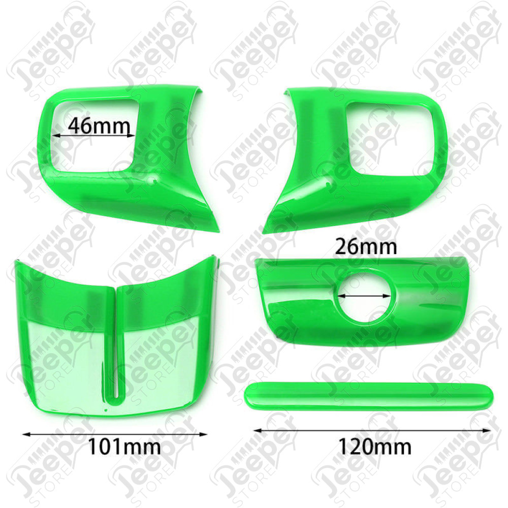 Kit d'enjoliveurs de tableau de bord et portes (18 pièces) (couleur: vert) pour Jeep Wrangler JK