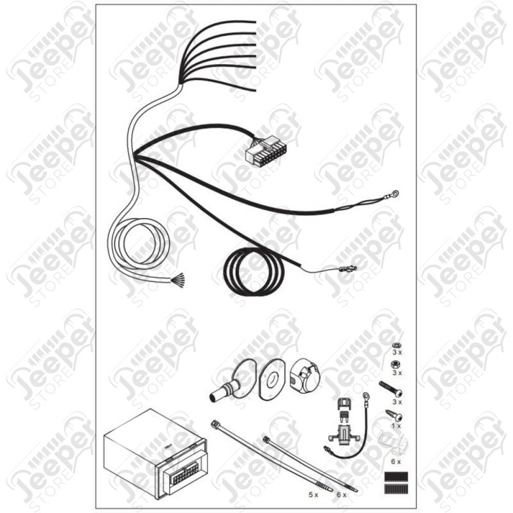 Faisceau multiplexé d'attelage universel (7 broches) pour Jeep