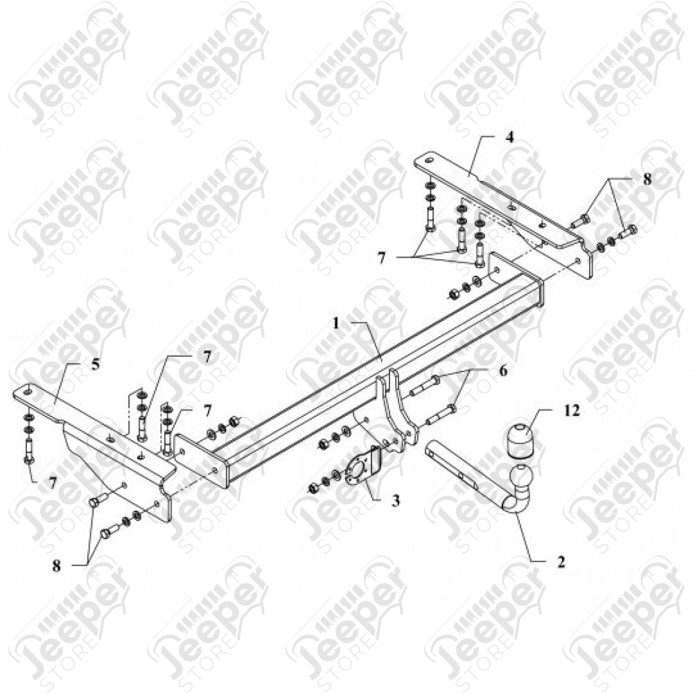 Crochet d'attelage Europe pour Jeep Grand Cherokee ZJ, ZG