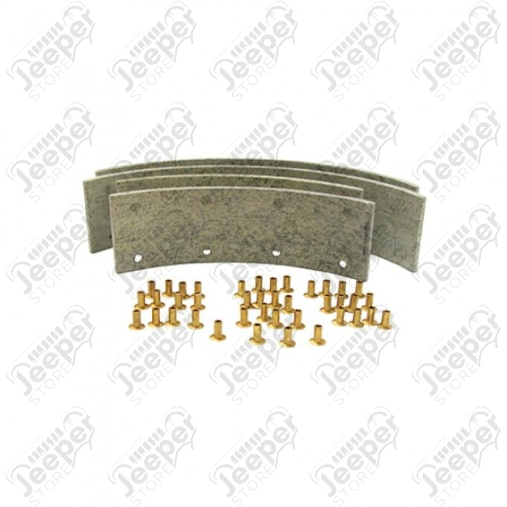 Garnitures et rivets x40 pour mâchoires de freins avant ou arrière (pour 2 roues) Jeep Willys MB, GPW, M201, M38, M38A1, CJ2A, CJ3A, CJ3B, CJ5