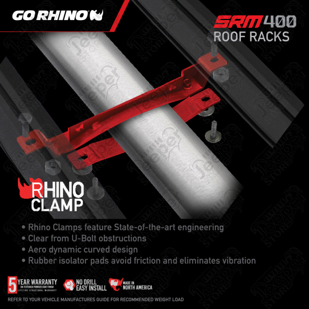 Galerie de toit SRM400 universel Go Rhino (dimension: 172x132x14cm) - 5934068T