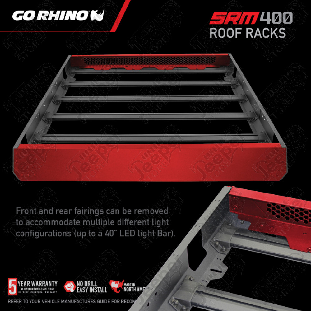Galerie de toit SRM400 universel Go Rhino (dimension: 172x132x14cm) - 5934068T