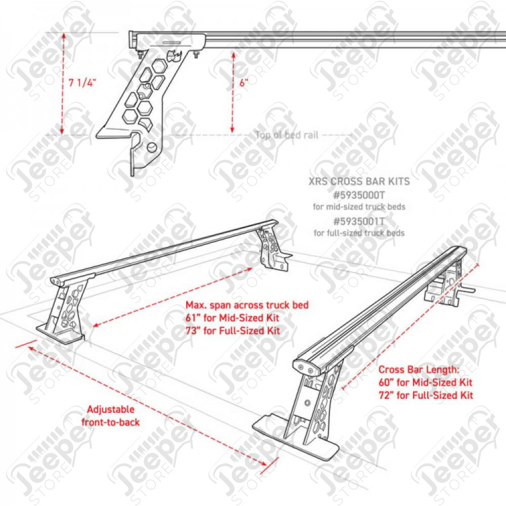 Kit de 2 barres de benne Go Rhino XRS Jeep Gladiator JT - GR5935000T