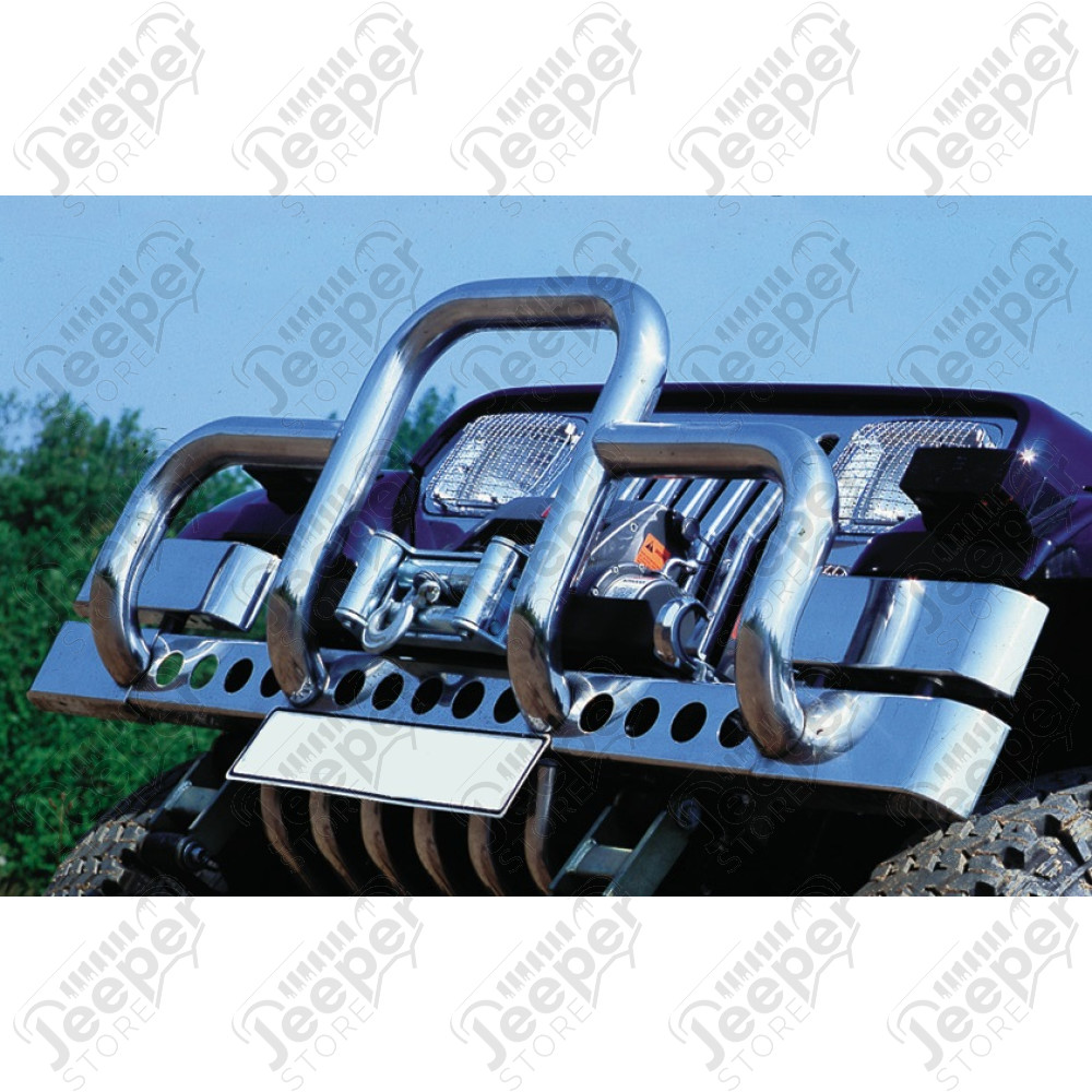 Enjoliveur de calandre en acier inox - Jeep Wrangler YJ - 55026587ST - Vendu sans les enjoliveurs de phare