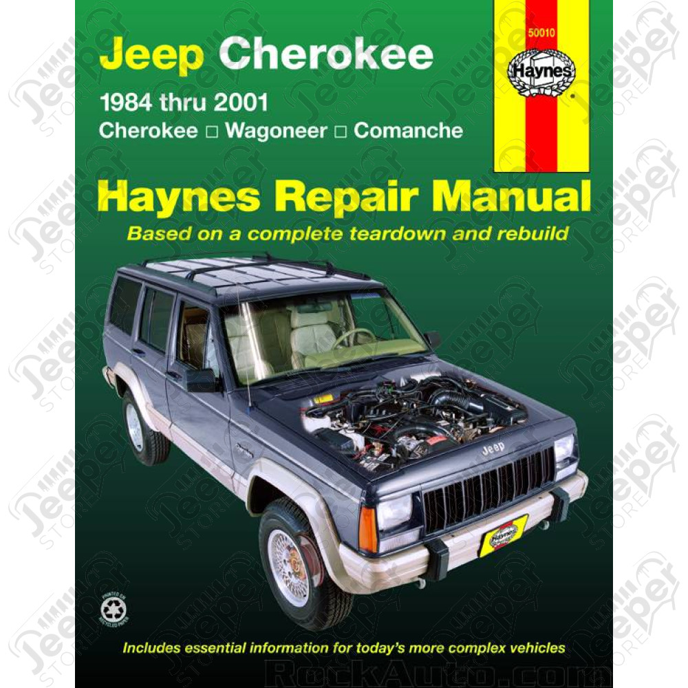 Manuel de réparation en ANGLAIS (RTA) pour Jeep Cherokee XJ, comanche MJ et Wagoneer SJ