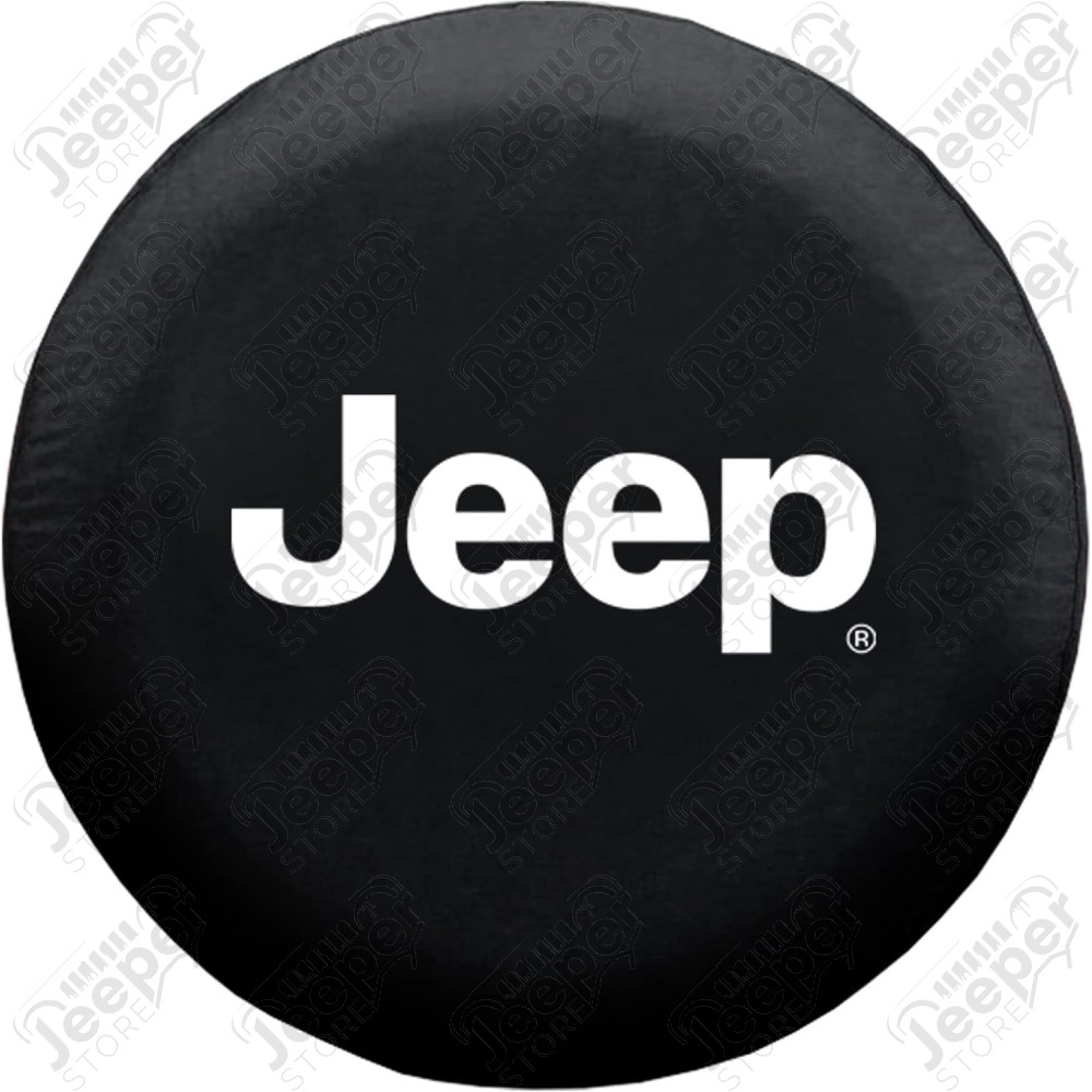 Housse de roue de secours Jeep pour diamètre 30" à 33" couleur noir écrit Jeep en blanc - 000793