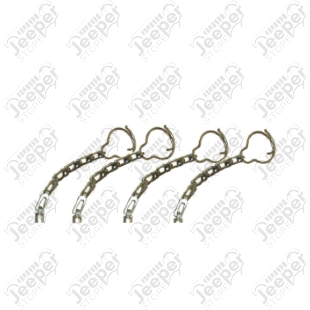 Chainette et anneau de vis oreille (jeu de 4) - Jeep Willys MB, GPW, M201 - WOA2501 / A2501