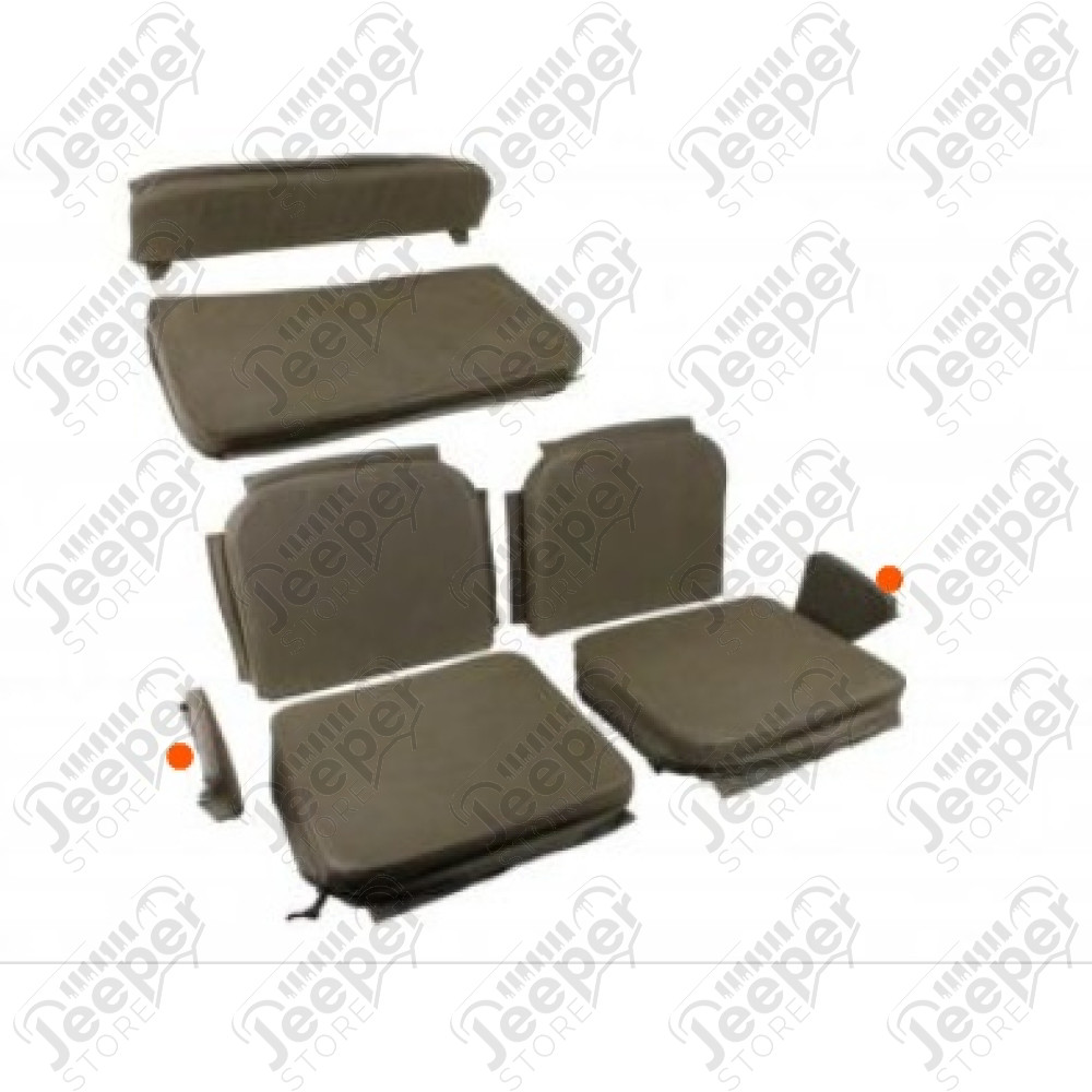 Kit accoudoirs avant toile Kaki - Jeep Willys, MB, GPW, M201 - A3114 / WOA3114