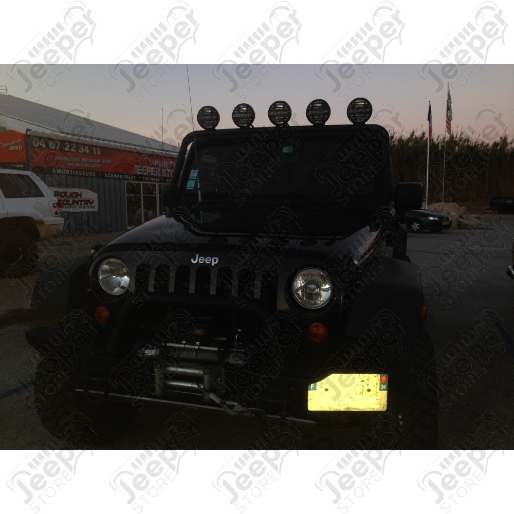 Rampe de lampes portées (jusqu'à 5 phares) couleur noire - Jeep Wrangler JK - 1513.30 / 11232.21 / 11232-21