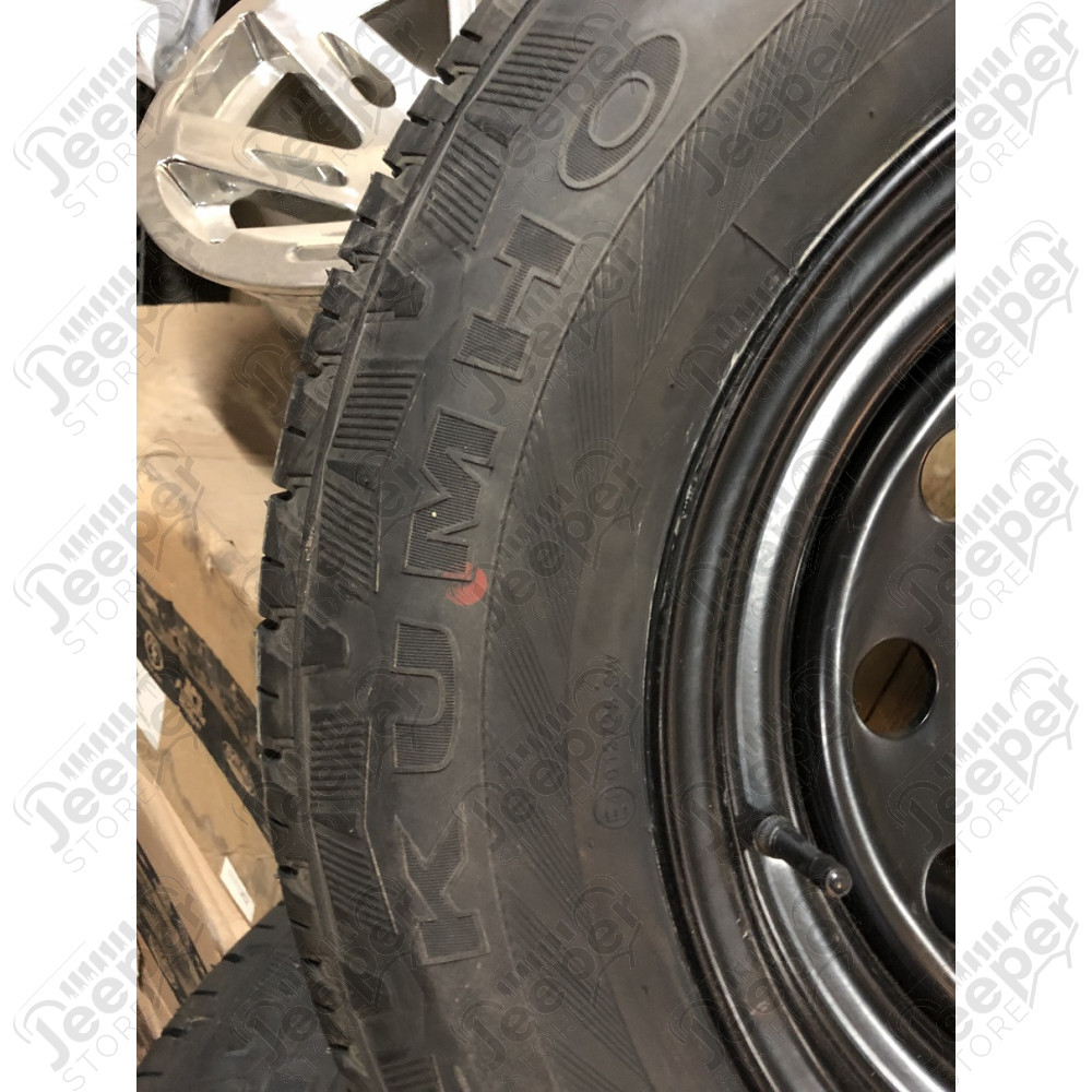 Lot de 5 roues complètes neuves (prêtes à monter) pneus Kumho Road Venture 225/75R16 et jantes Modular noire 5x114.3 - 8x16