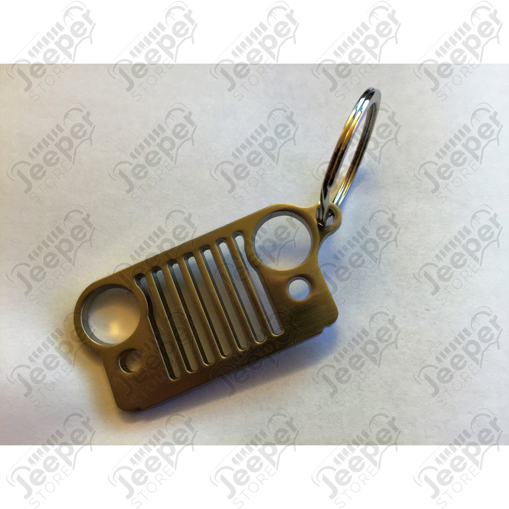 Porte clef avec forme de calandre CJ en acier Jeep 
