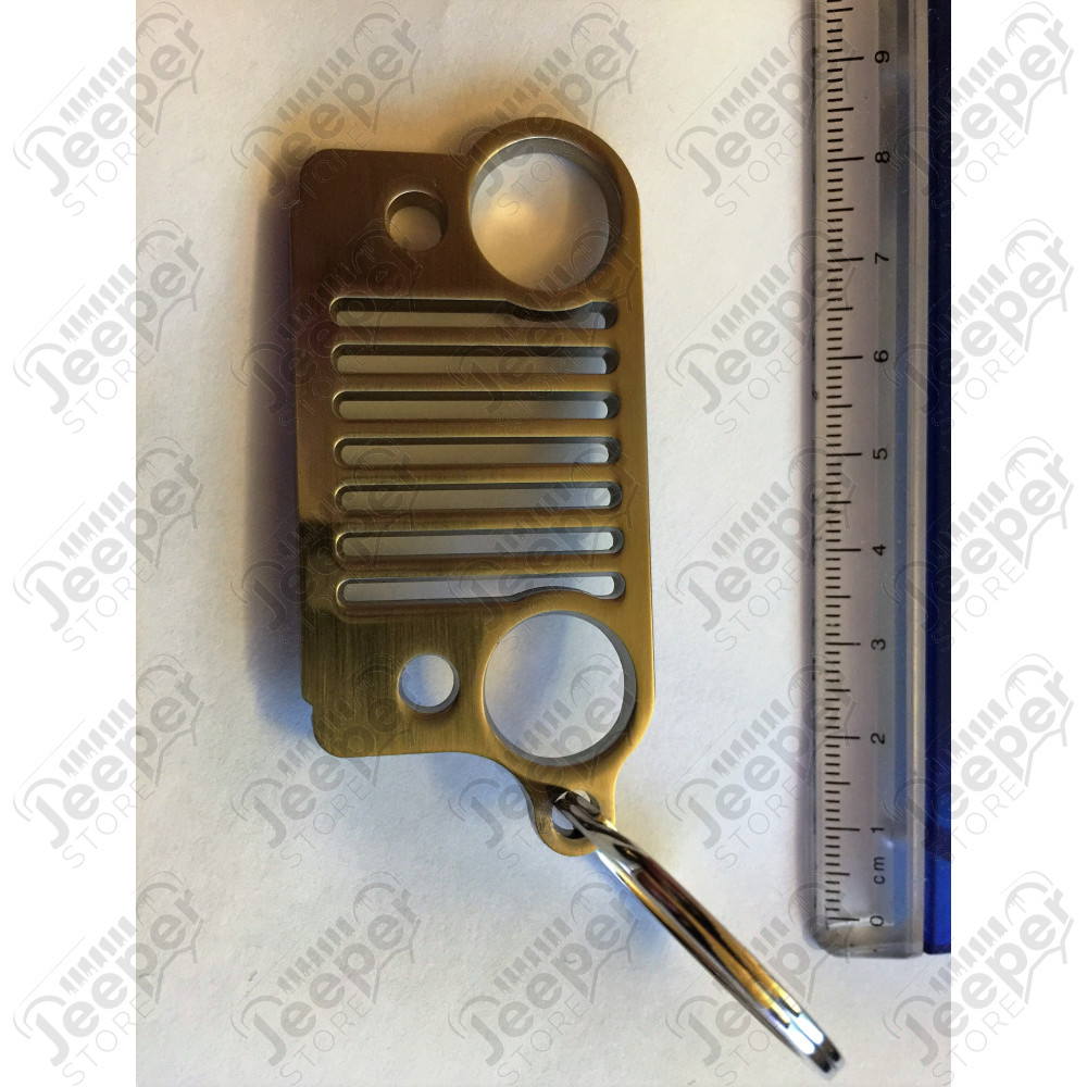 Porte clef avec forme de calandre CJ en acier Jeep 