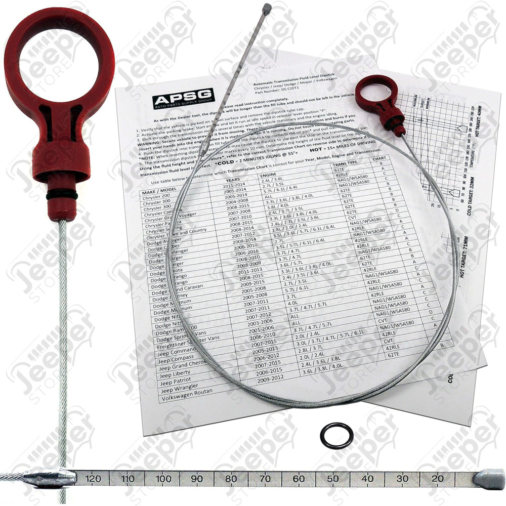 Jauge à huile d'atelier pour boite automatique 42RLE, NAG1, W5A580, CVT, 62TE pour Jeep Wrangler TJ, JK, Grand Cherokee WJ, WG, WH, WK, Cherokee Liberty KJ, ...