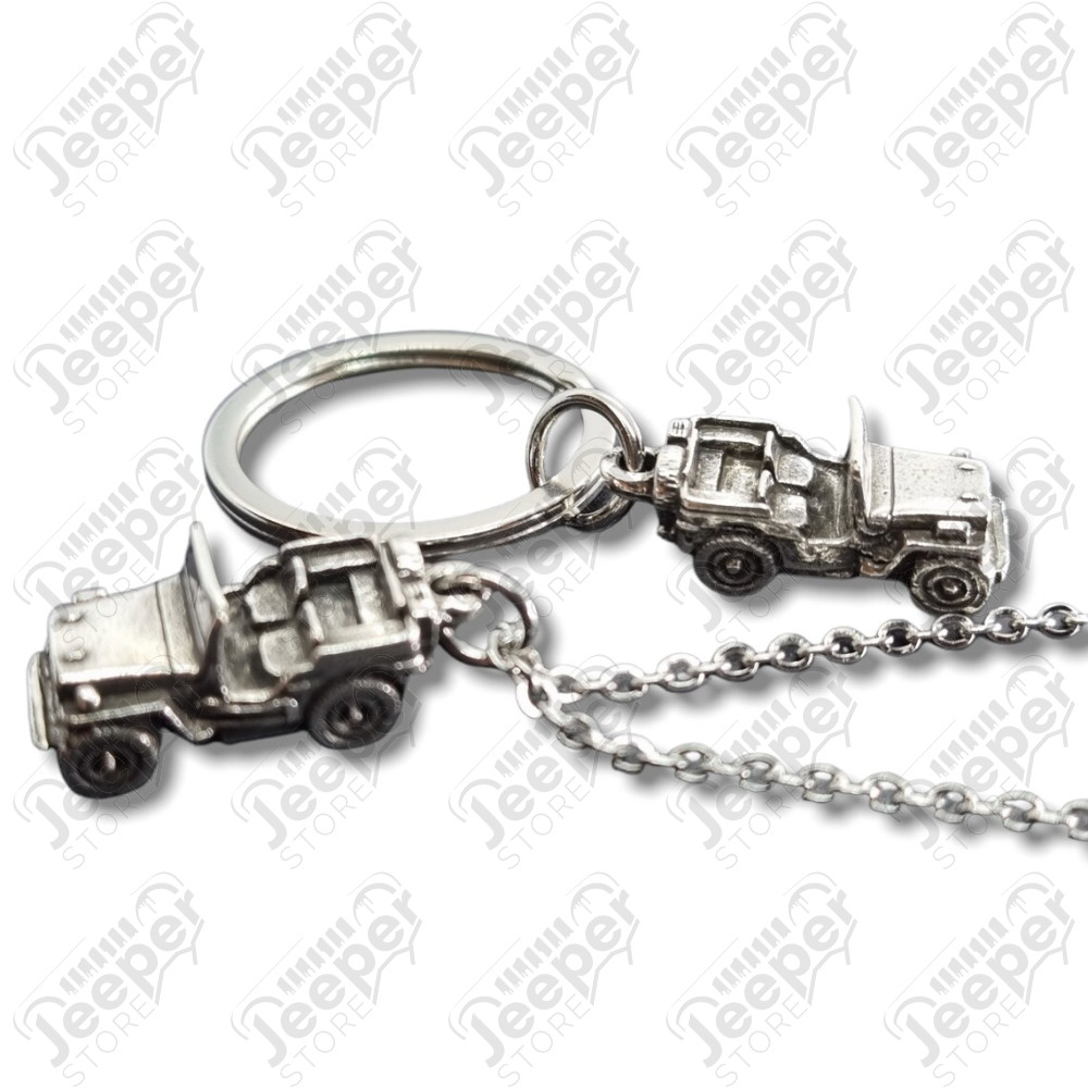 Porte clef Jeep Willys en acier