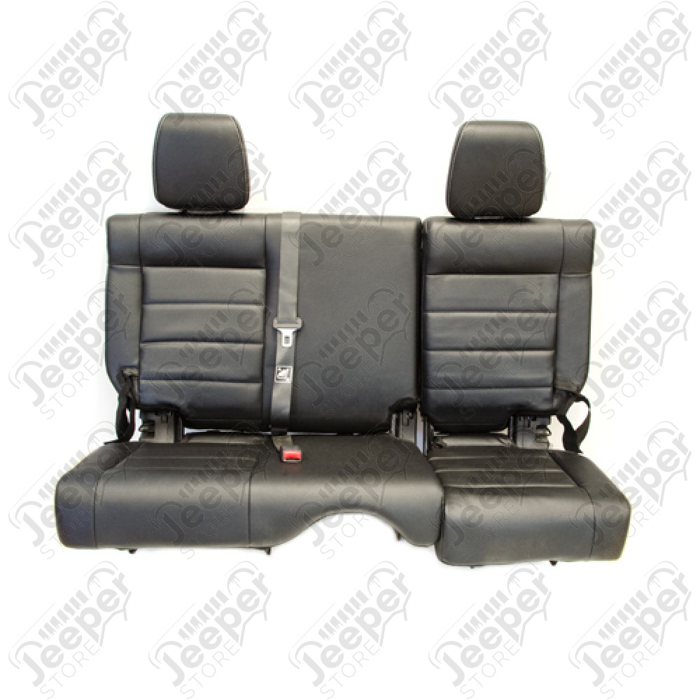 Banquette arrière complète en similli cuir noir 2/3 - 1/3 , fixe Jeep Wrangler JK Unlimited (4 portes)