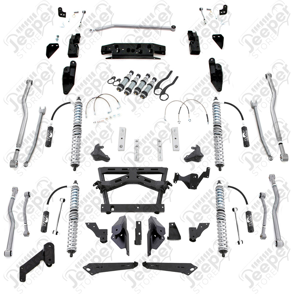 Kit réhausse Long Arm avec Coilover (réhausse réglable 3.5" à 5.5") pour Jeep Wrangler JK